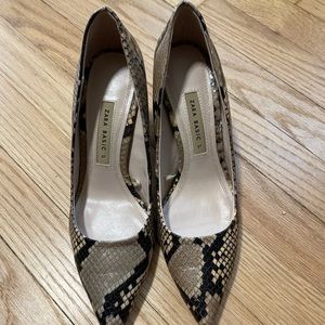 Zara Snakeskin Thick Heels